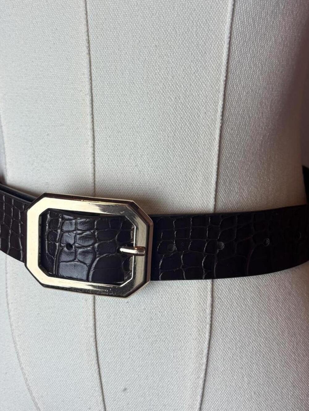 y2k gyaru indie boho croc belt brown gold